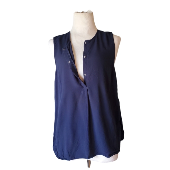 Madewell Womens Sz S Navy Blue Novella Henly Tank Top - Picture 6 of 8